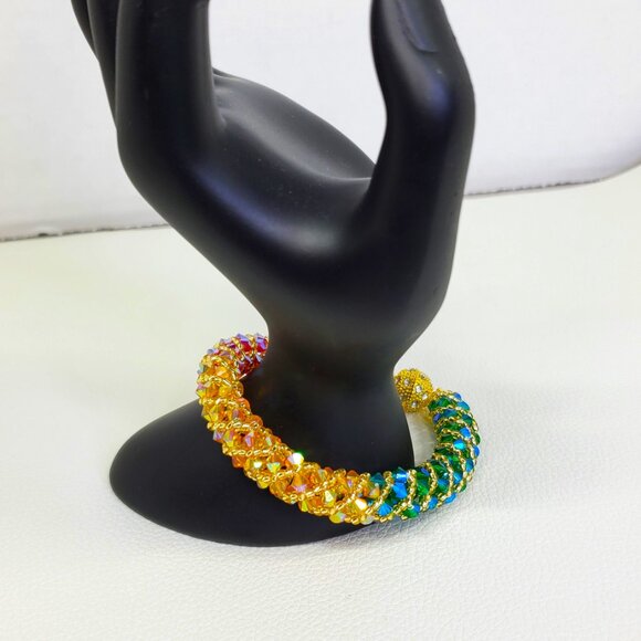 Multi Color Fall Crystal Bracelet Beaded Bracelet - Picture 9 of 11